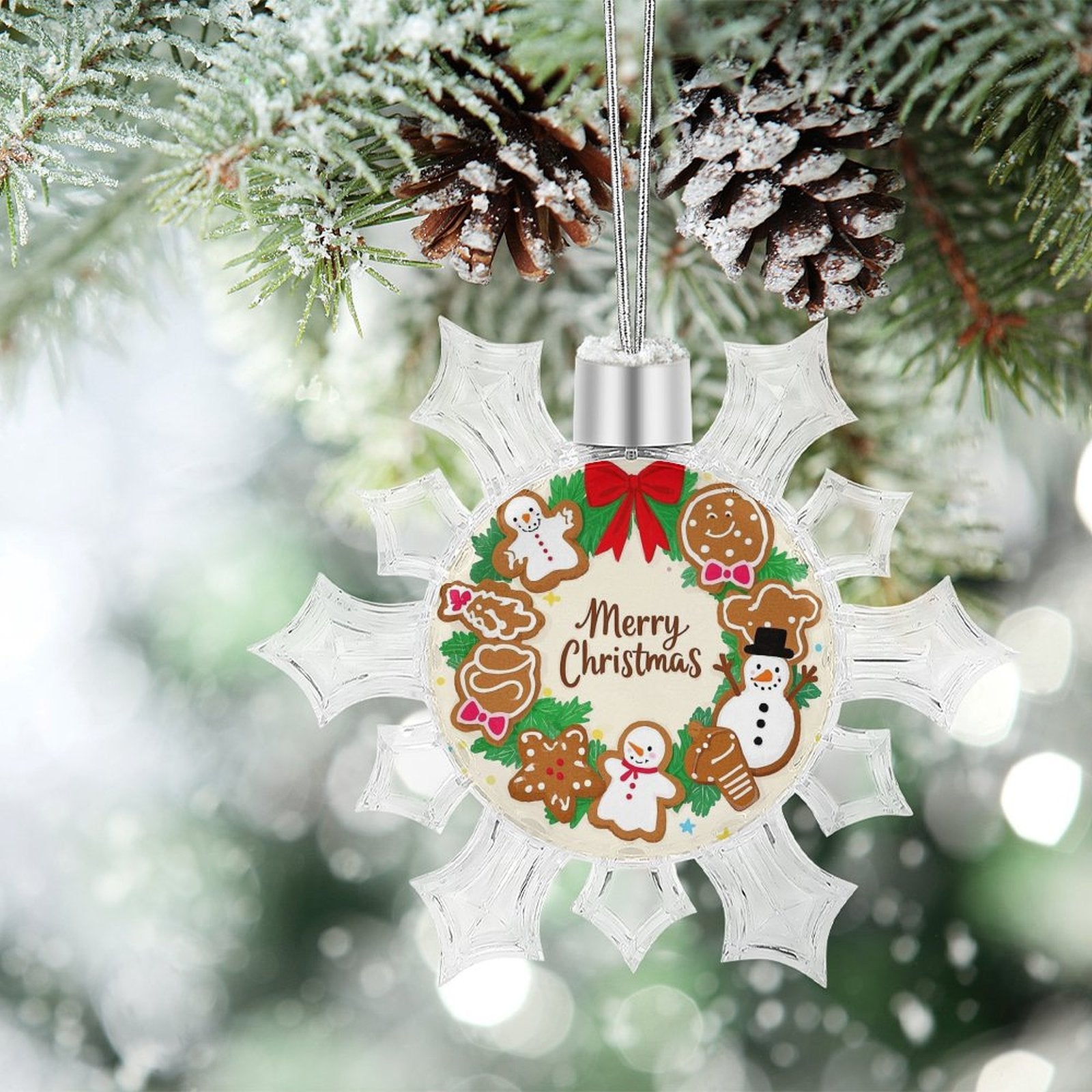 Custom Photo Snowflake Christmas Ornament Personalized Pendant Decoration-larkway tradelink