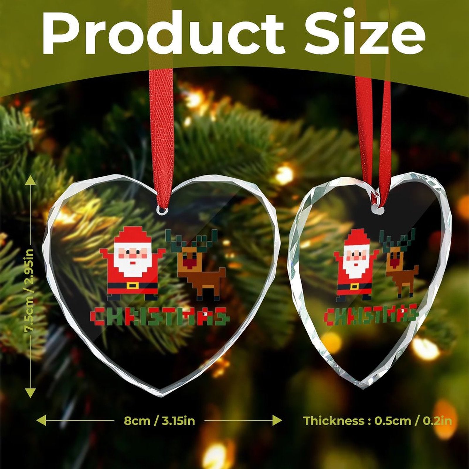 Custom Heart Shaped Crystal Glass Personalized Pendant Photo Decoration-larkway tradelink