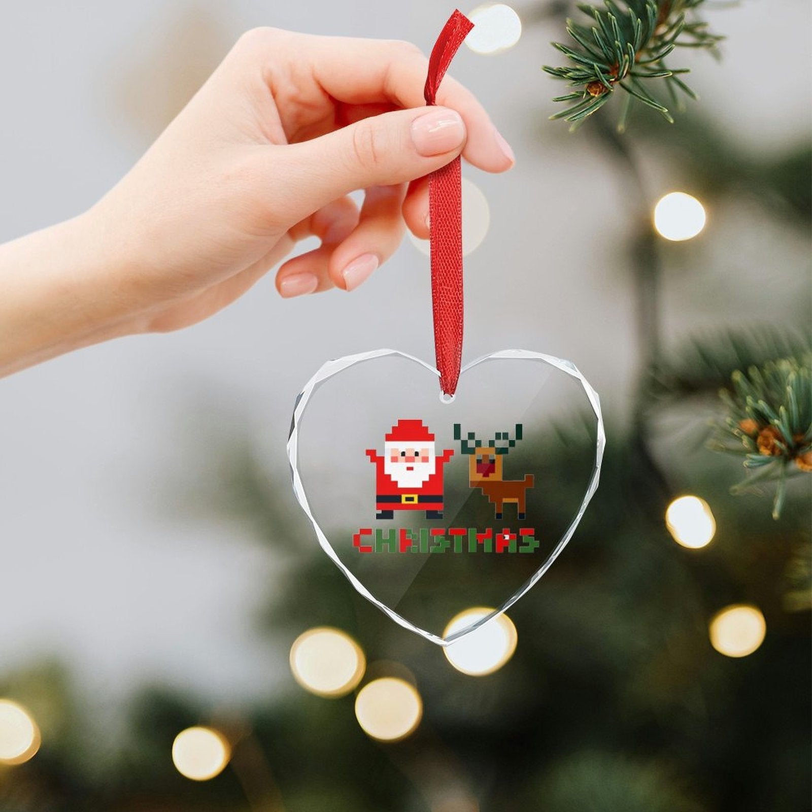 Custom Heart Shaped Crystal Glass Personalized Pendant Photo Decoration-larkway tradelink