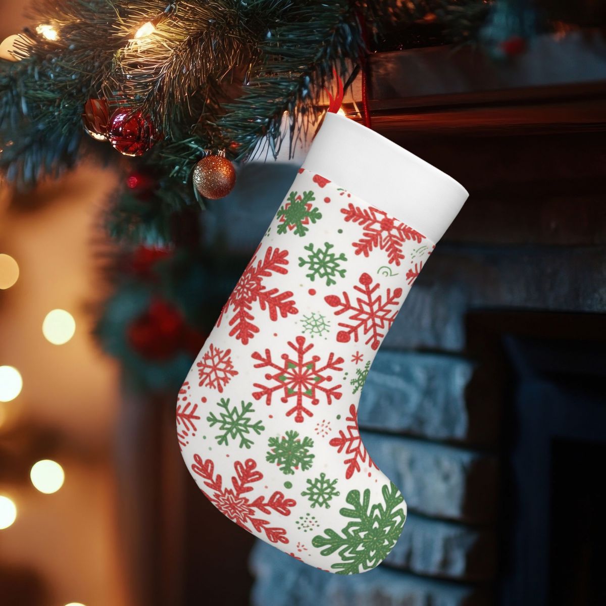 Custom Christmas Stocking Soft Plush Personalized Picture Double Sided 28x45cm-larkway tradelink