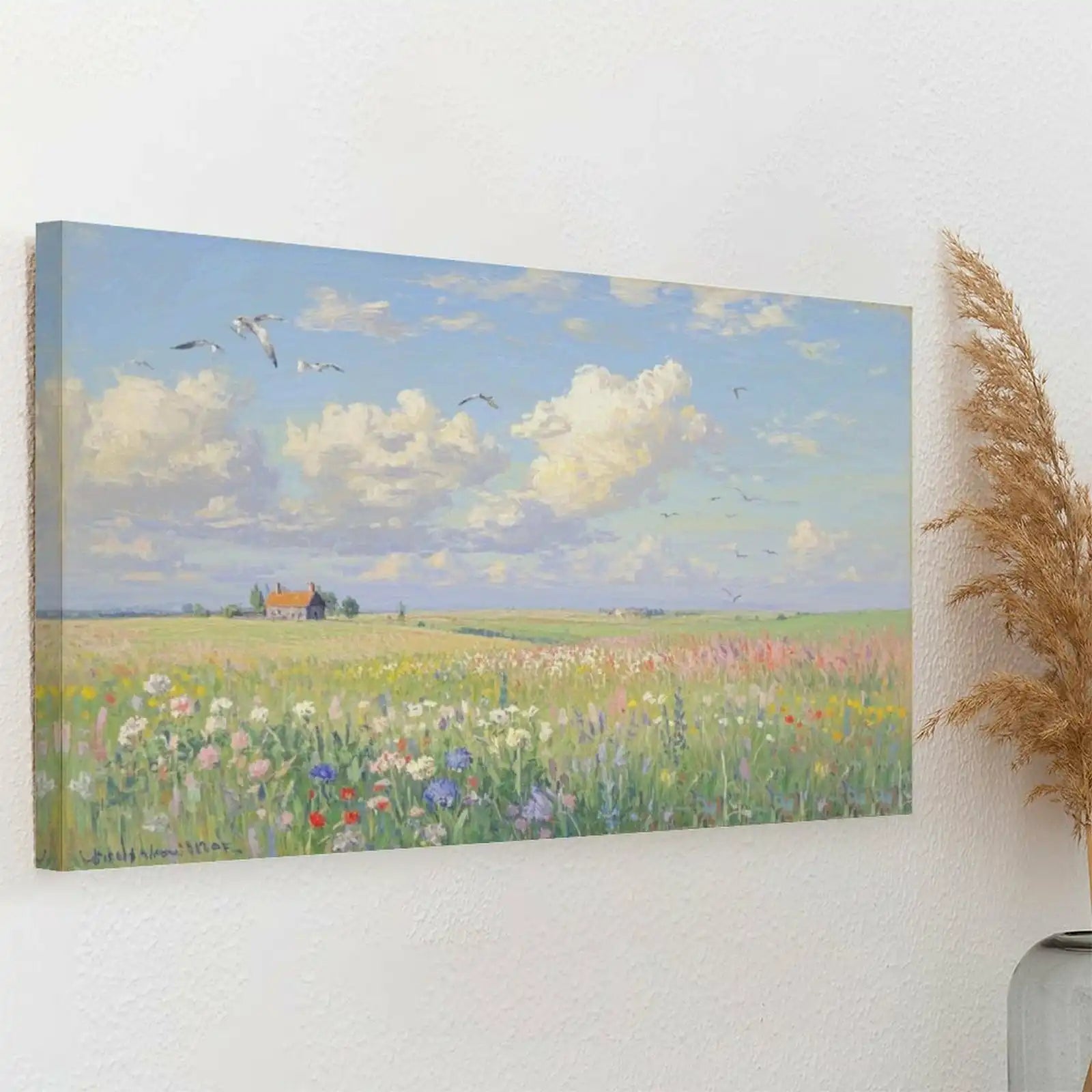 Custom Landscape Canvas Wall Art Heat Personalized Transfer Printed Picture with 4 Sizes Selection-larkway tradelink