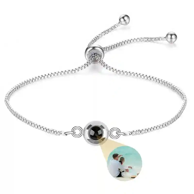 Custom Photo Bracelet Personalized Projection Bracelets with Picture Inside 100 Languages I Love You Stainless Steel Bracelet-larkway tradelink