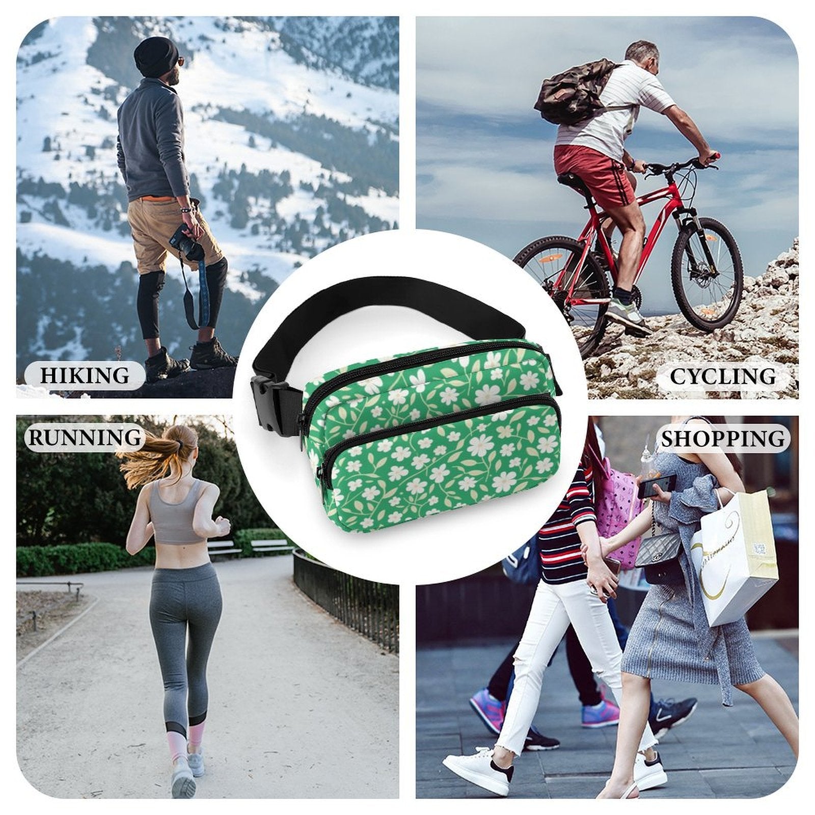 Custom Photo Full Print Waist Bag Personalized Bag Multi Compartment Hands Free-larkway tradelink