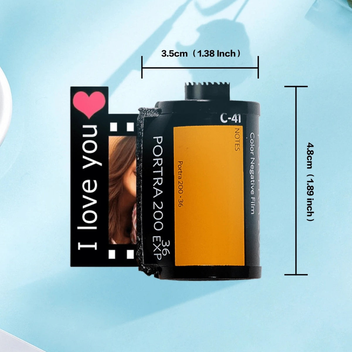 Custom Text For The Film Roll Keychain Personalized Picture with Reel Album Customized Gift-larkway tradelink