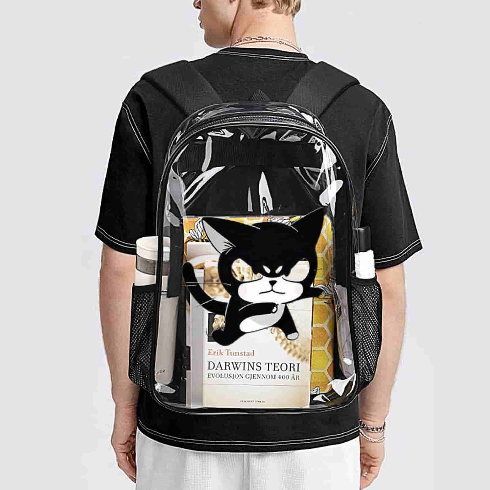 17 inch Custom Photo Waterproof PVC Backpack Personalized Transparent Light weight Bag-larkway tradelink