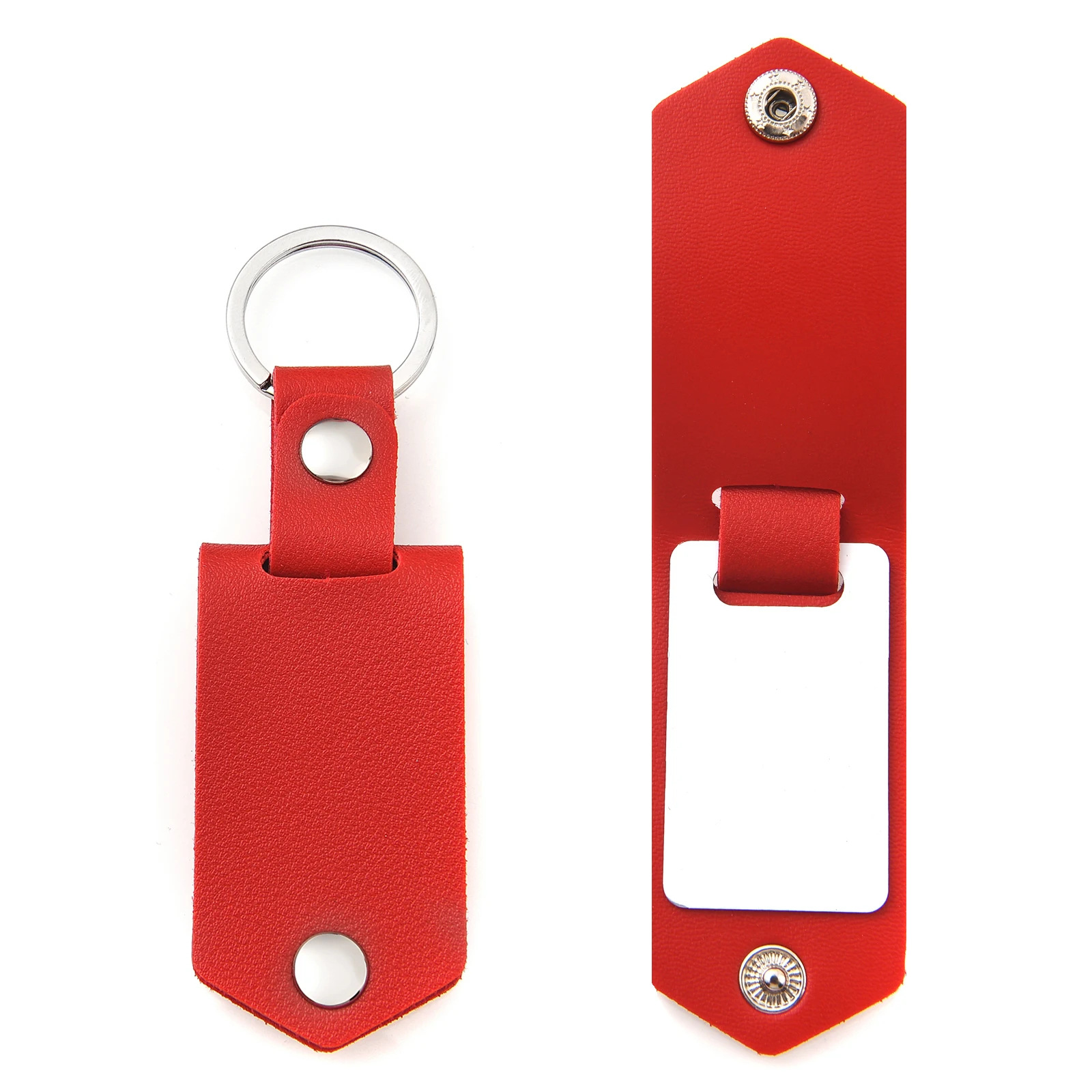 Personalized UV Color Printing Leather Keychain Photo Custom Text Creative Accessory-larkway tradelink