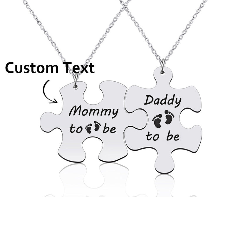 Custom Engraved Name Matching Puzzles Necklace Personalized GIft-larkway tradelink