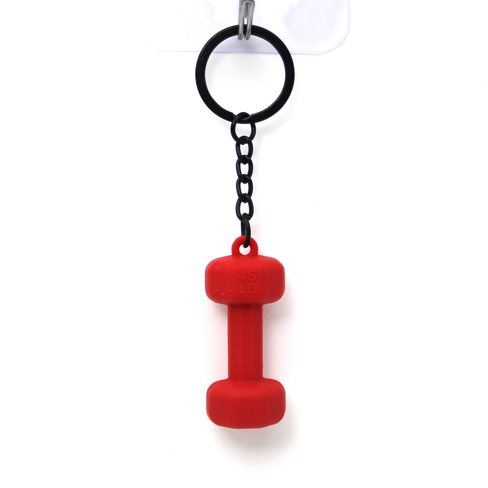 Dumbbell Keychain Accessories Equipment Pendant Metal Rubber Mini Backpack Keychain-larkway tradelink