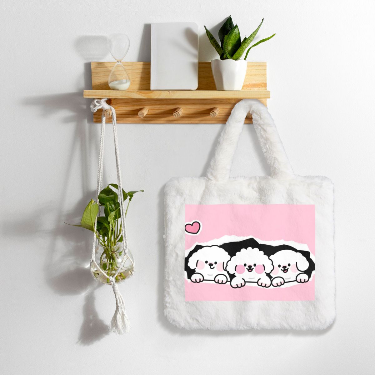 Custom PIcture Velcro Fluffy Handbag Personalized Gift for Girls-larkway tradelink