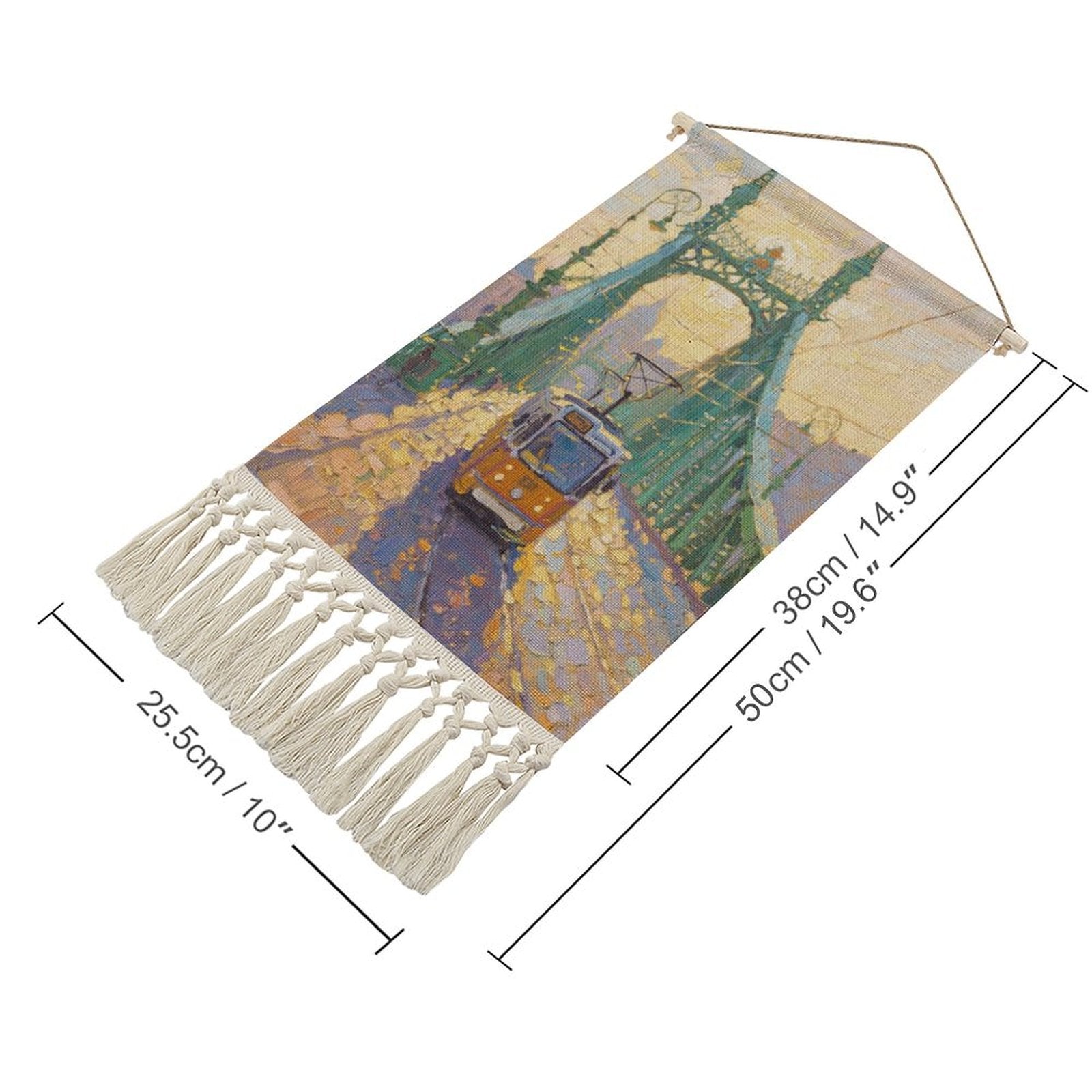 Custom Photo Cotton And Linen Hanging Art with Tassels Personalized Decor-larkway tradelink