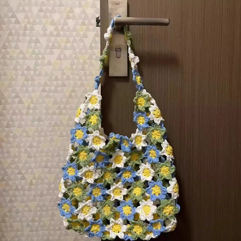 Knitted Colorful Flower Yarn Bag DIY Kit-larkway tradelink