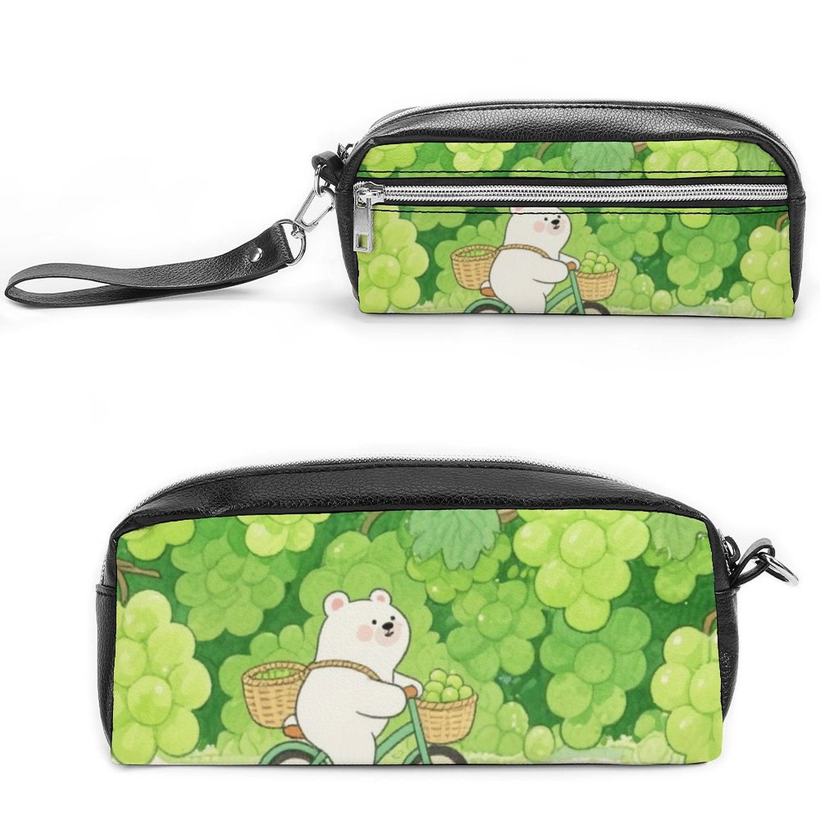 Custom Leather Pencil Case Personalized PIcture Makeup Bag with Large Capacity 20x10x5.5cm-larkway tradelink