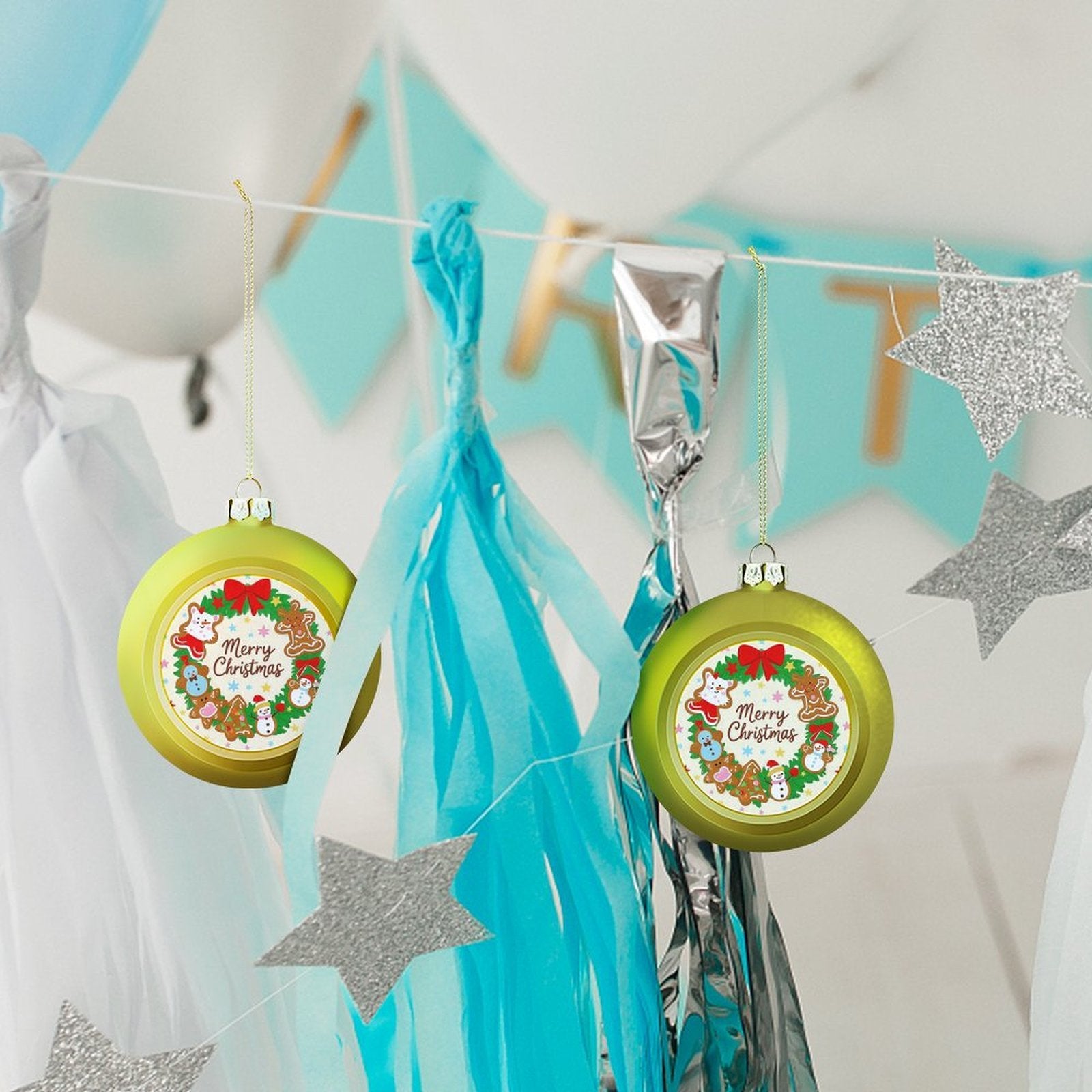 Custom Photo Christmas Ball Personalized Ornament Large 2.4in（6cm） 2 Colors-larkway tradelink