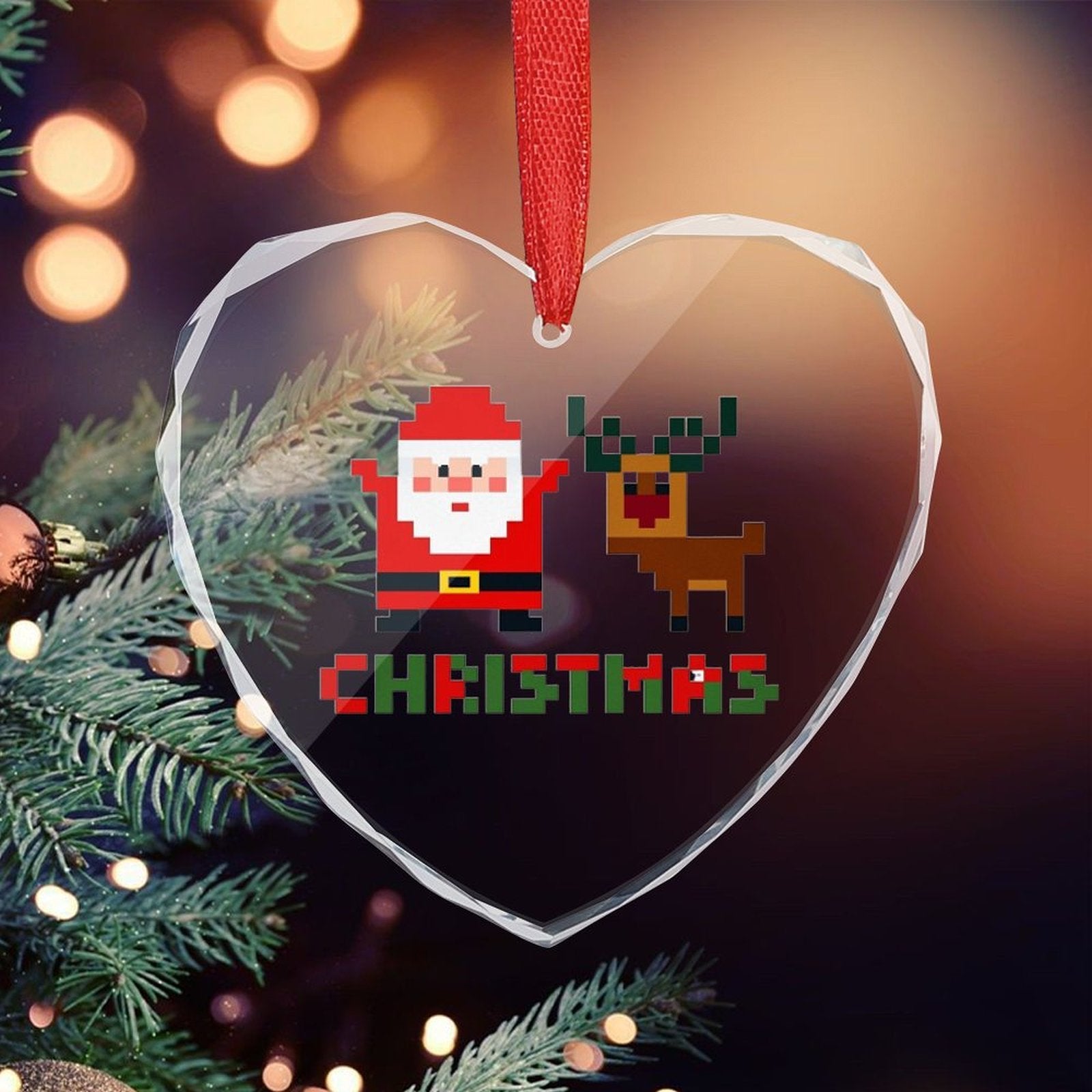 Custom Heart Shaped Crystal Glass Personalized Pendant Photo Decoration-larkway tradelink