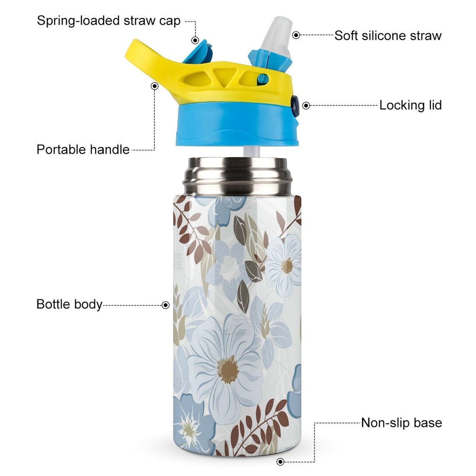 3D Display Custom Portable Flip Top Water Bottle Personalized Gifts For Kids-larkway tradelink