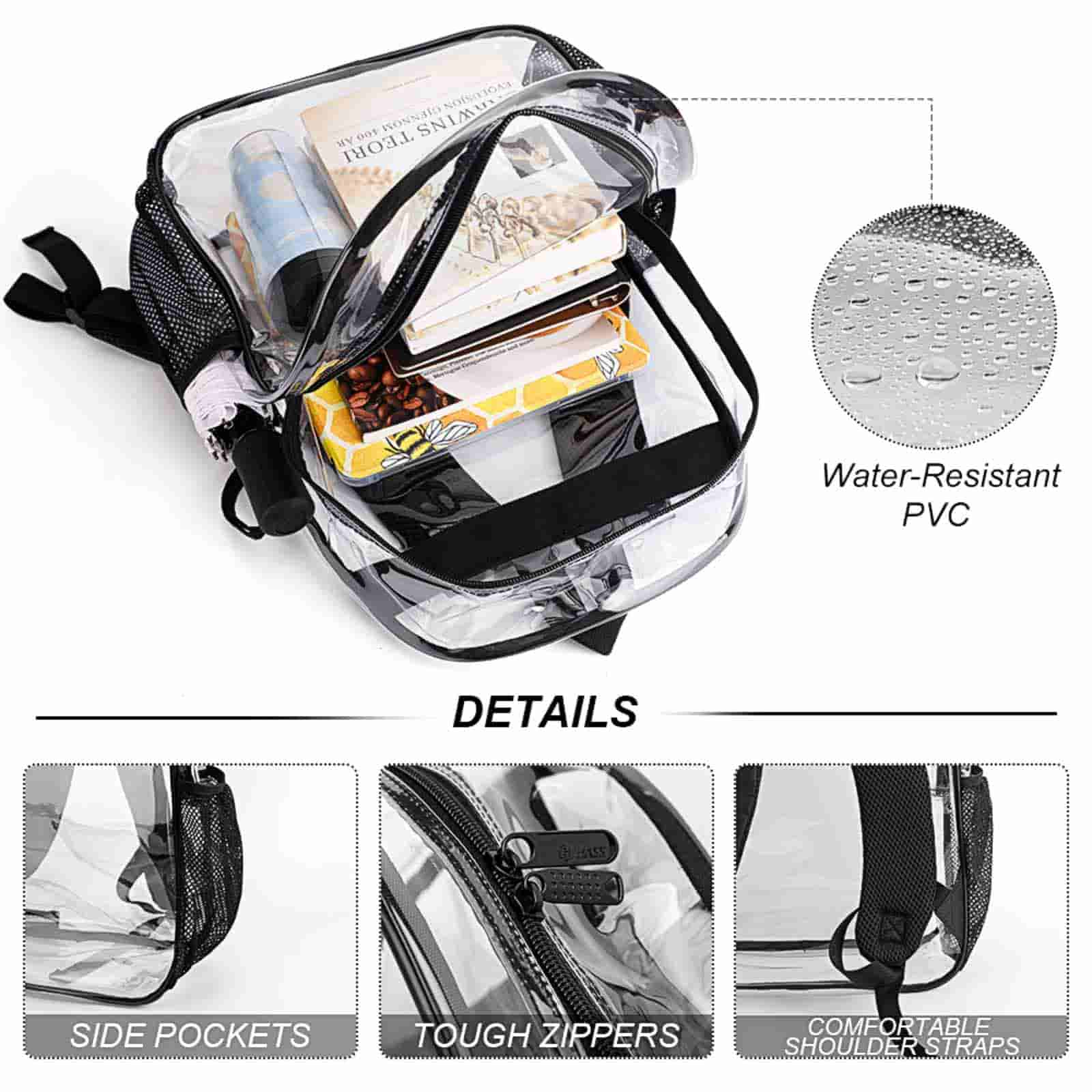 17 inch Custom Photo Waterproof PVC Backpack Personalized Transparent Light weight Bag-larkway tradelink