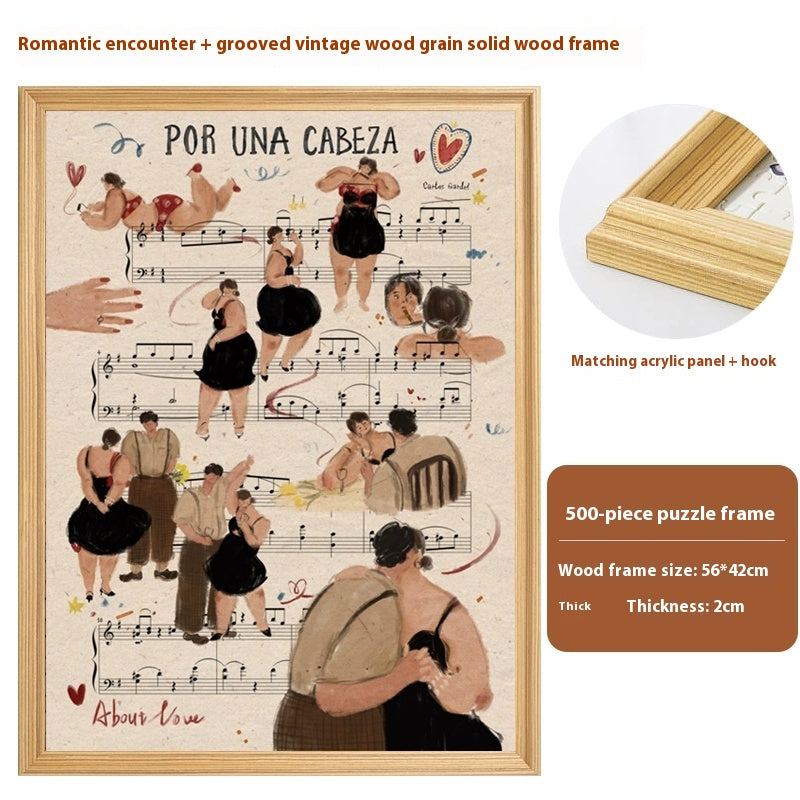 NFC Music Jigsaw Puzzle 500 Pieces Framed Scan to Play Songs Decompression Gift-larkway tradelink