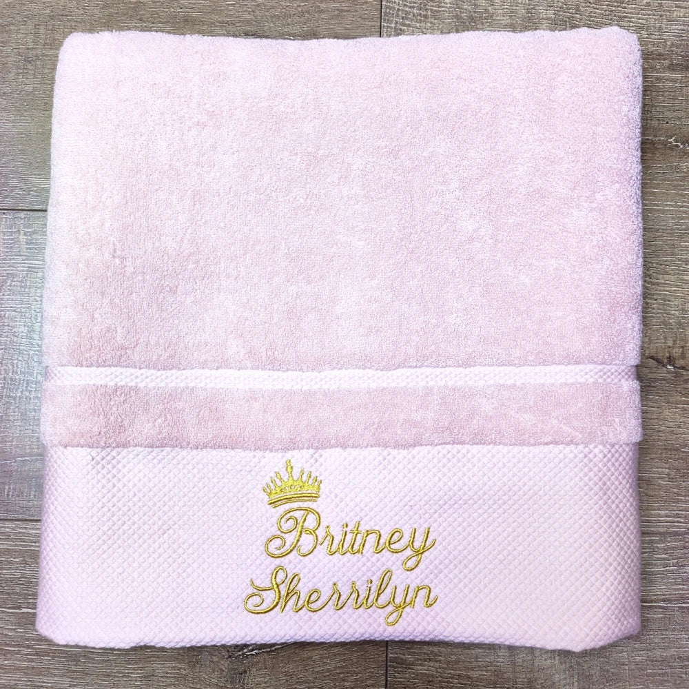 Customized Embroidery Towel Personalized Text Towels Crown with Name 10 Colors-larkway tradelink