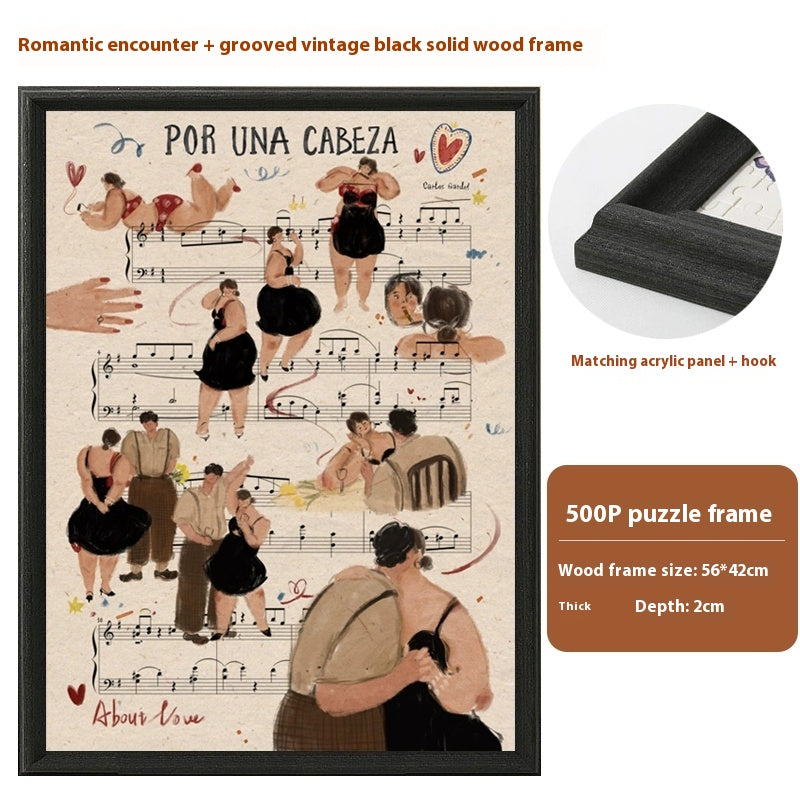 NFC Music Jigsaw Puzzle 500 Pieces Framed Scan to Play Songs Decompression Gift-larkway tradelink