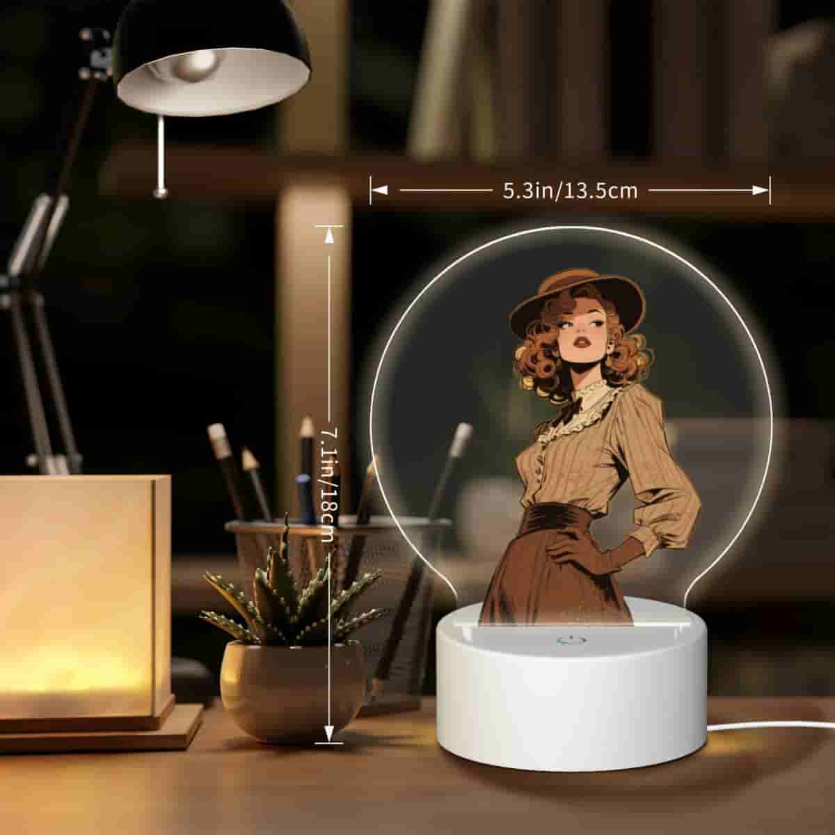 Personalized Picture Round Acrylic Night Light 3 Light Modes Custom Decor Touch Control Soft Glow-larkway tradelink