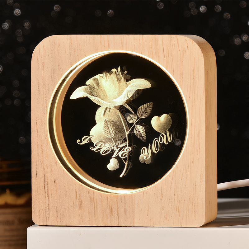 Personalized Crystal Night Light Custom Photo & Text Gift Laser/Print Options-larkway tradelink