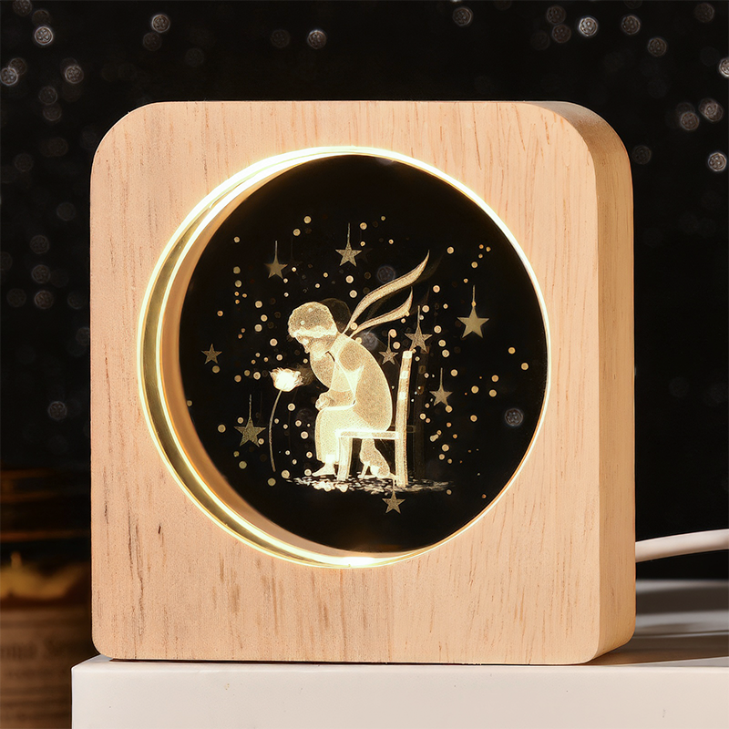 Personalized Crystal Night Light Custom Photo & Text Gift Laser/Print Options-larkway tradelink