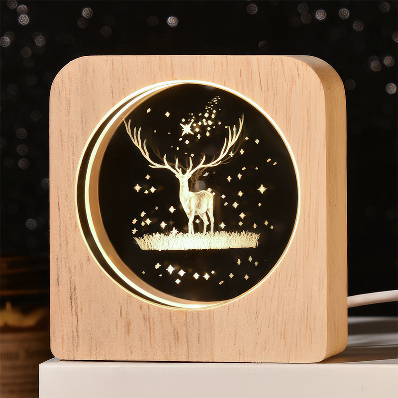 Personalized Crystal Night Light Custom Photo & Text Gift Laser/Print Options-larkway tradelink