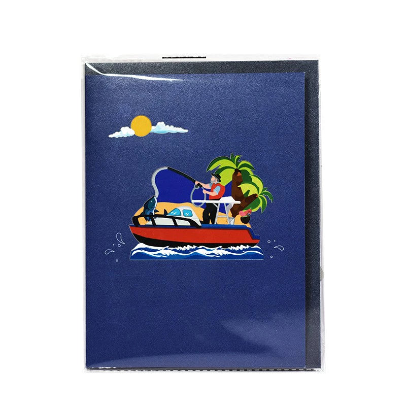 3D Card Ocean Fishing Theme Pop Up Greeting Card Gift For Him-larkway tradelink