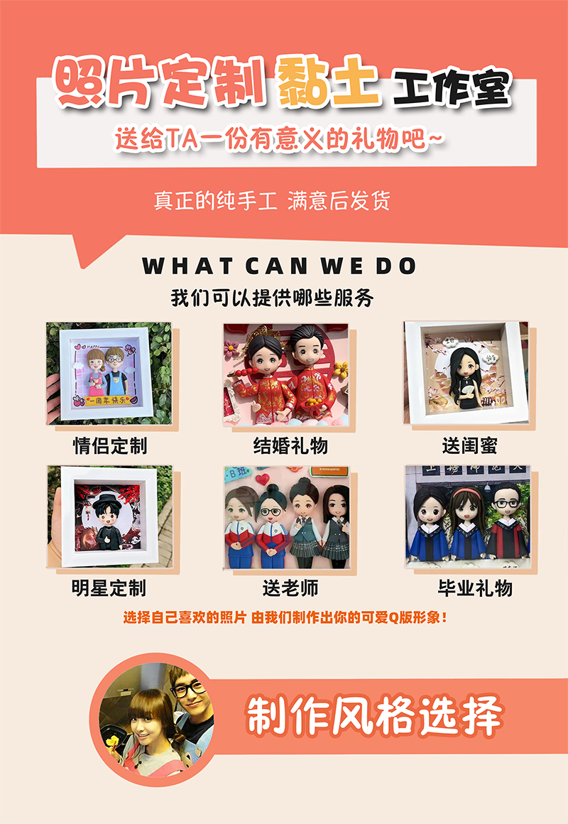 Custom Photo Clay Doll Personalized Cute Style Figure for Gift-larkway tradelink