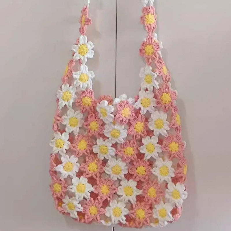 Knitted Colorful Flower Yarn Bag DIY Kit-larkway tradelink