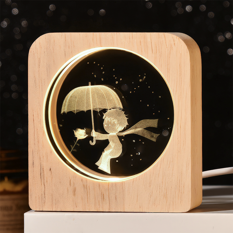 Personalized Crystal Night Light Custom Photo & Text Gift Laser/Print Options-larkway tradelink