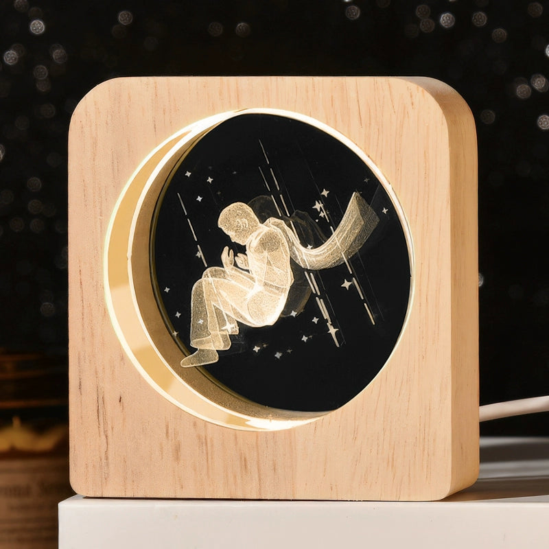 Personalized Crystal Night Light Custom Photo & Text Gift Laser/Print Options-larkway tradelink