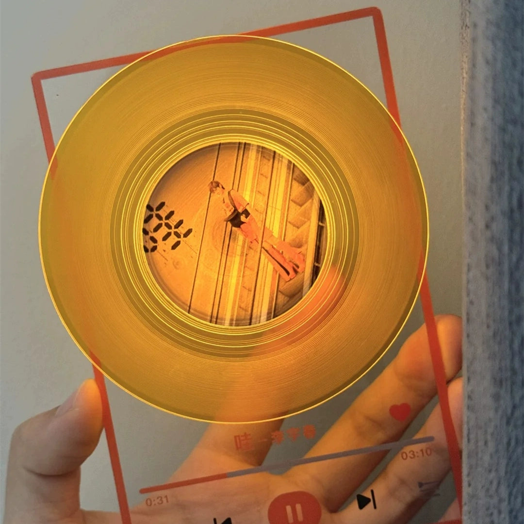 Custom Song Title Luminous Fridge Magnet Personalized Photo Acrylic Rotating Decoration-larkway tradelink