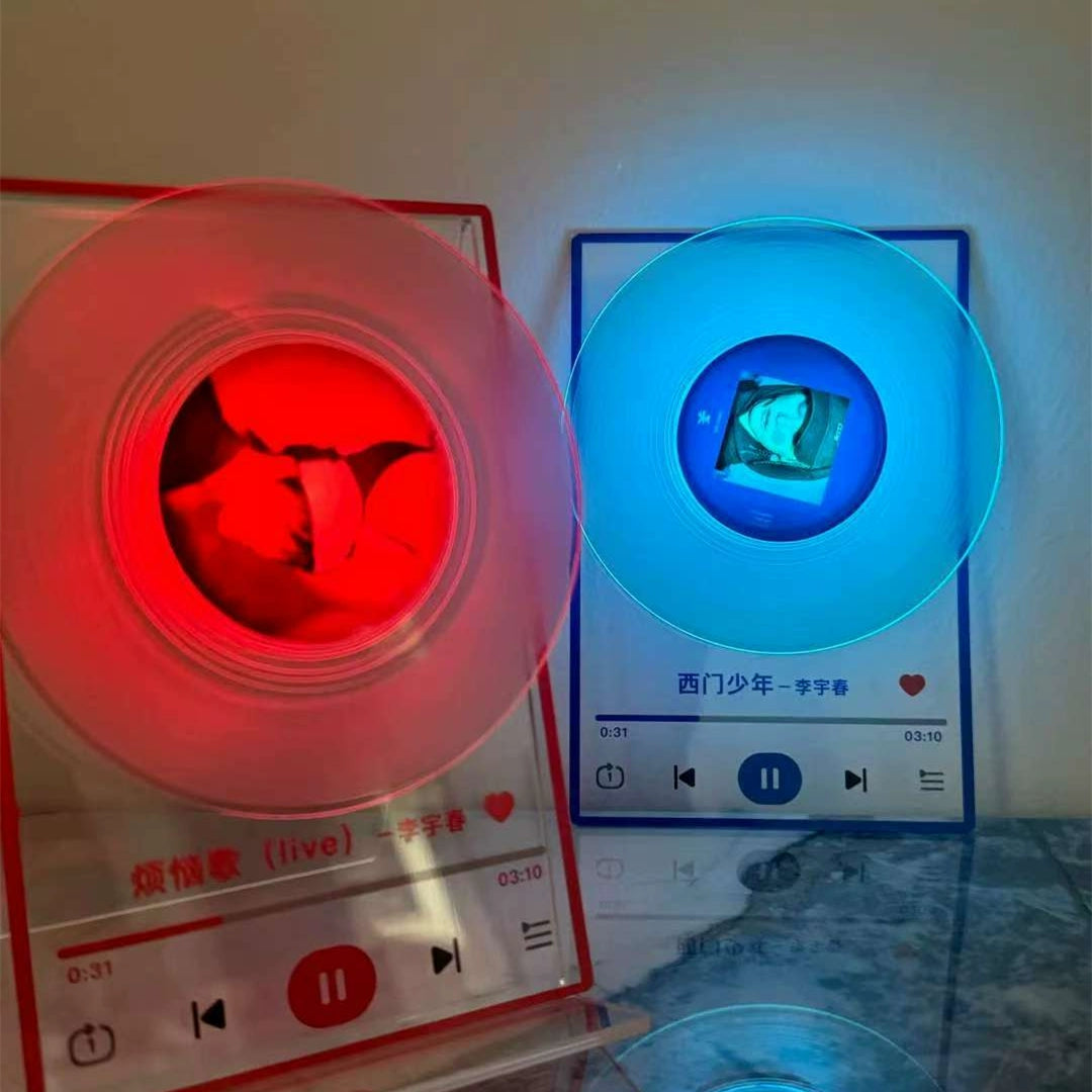 Custom Song Title Luminous Fridge Magnet Personalized Photo Acrylic Rotating Decoration-larkway tradelink