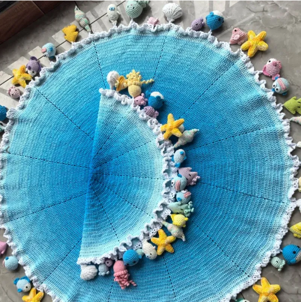 Ocean Wave Crochet Blanket DIY Kit Handwoven Wool Gift-larkway tradelink