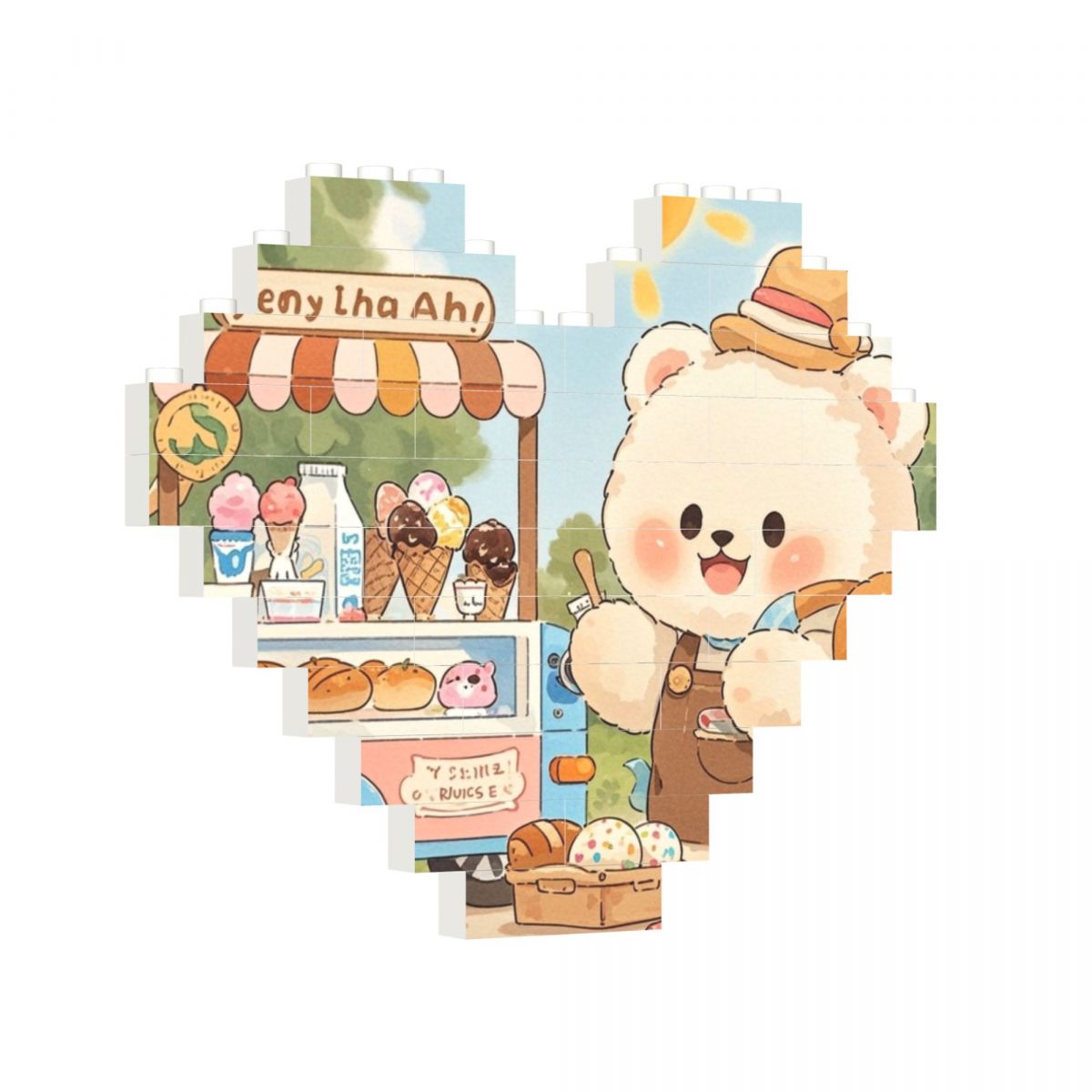 Custom Heart Shaped Block Puzzle Personalized Picture Jigsaw 30 Pcs-larkway tradelink