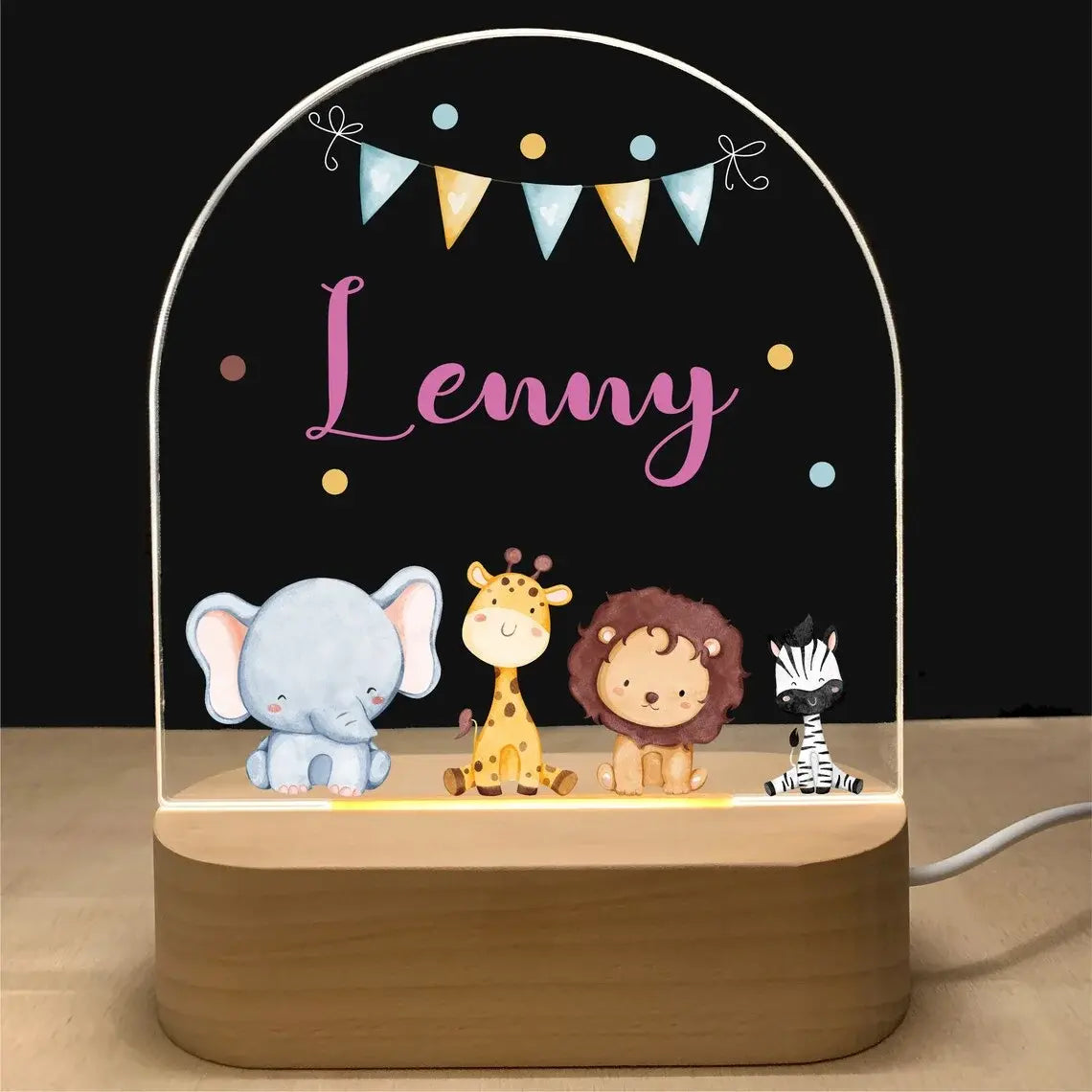 Personalized 3D Children Animal Lamp Custom First Name Night Light For Decoration Gift-larkway tradelink