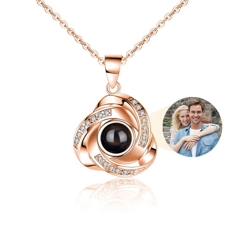 Custom Photo Necklace Projection Necklace with Picture Personalized Necklace Jewelry Gifts for Women-larkway tradelink