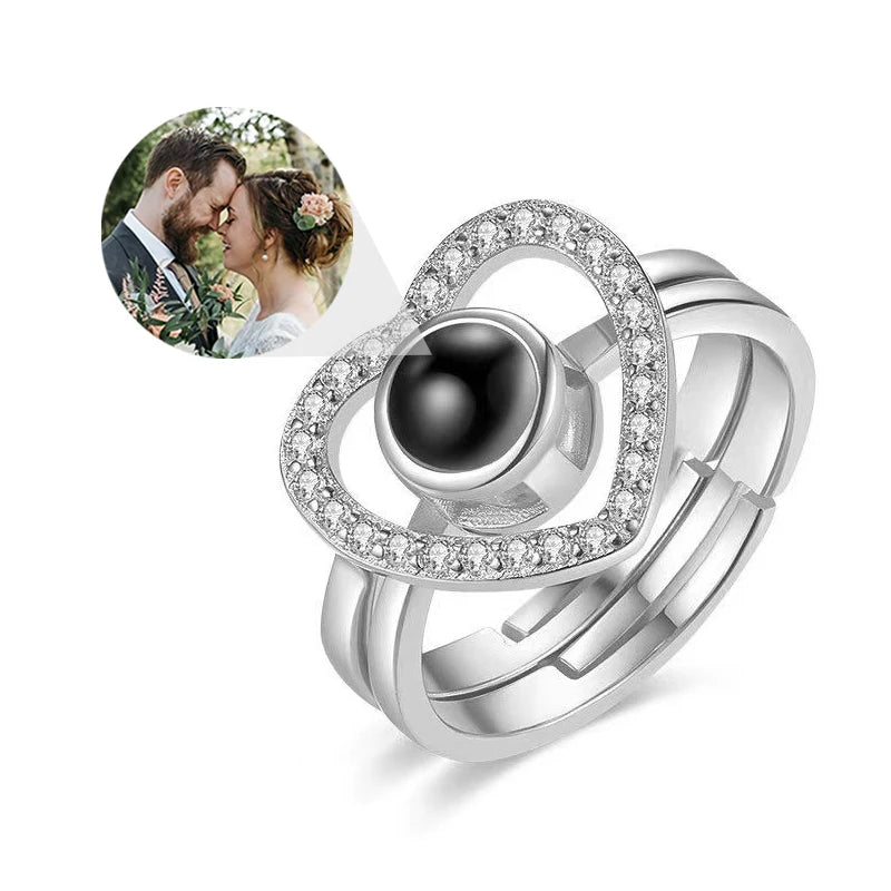 Pesonalized Photo Ring Custom Ring with Picture inside Customized Rings Gifts for Women Valentine's Day Birthday Anniversary-larkway tradelink