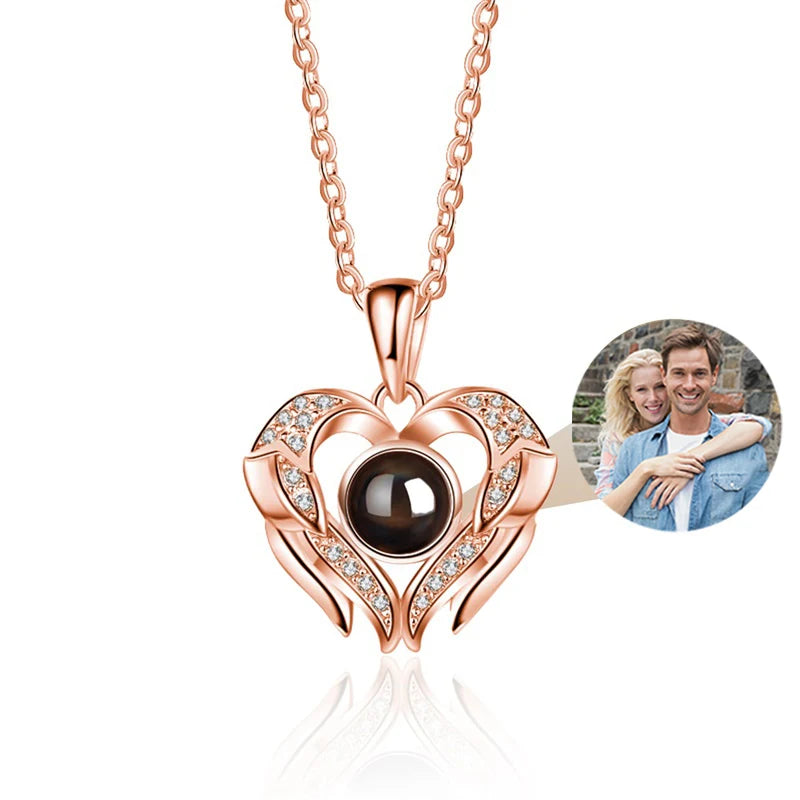 Custom Photo Necklace Projection Necklace with Picture Personalized Necklace Jewelry Gifts for Women-larkway tradelink