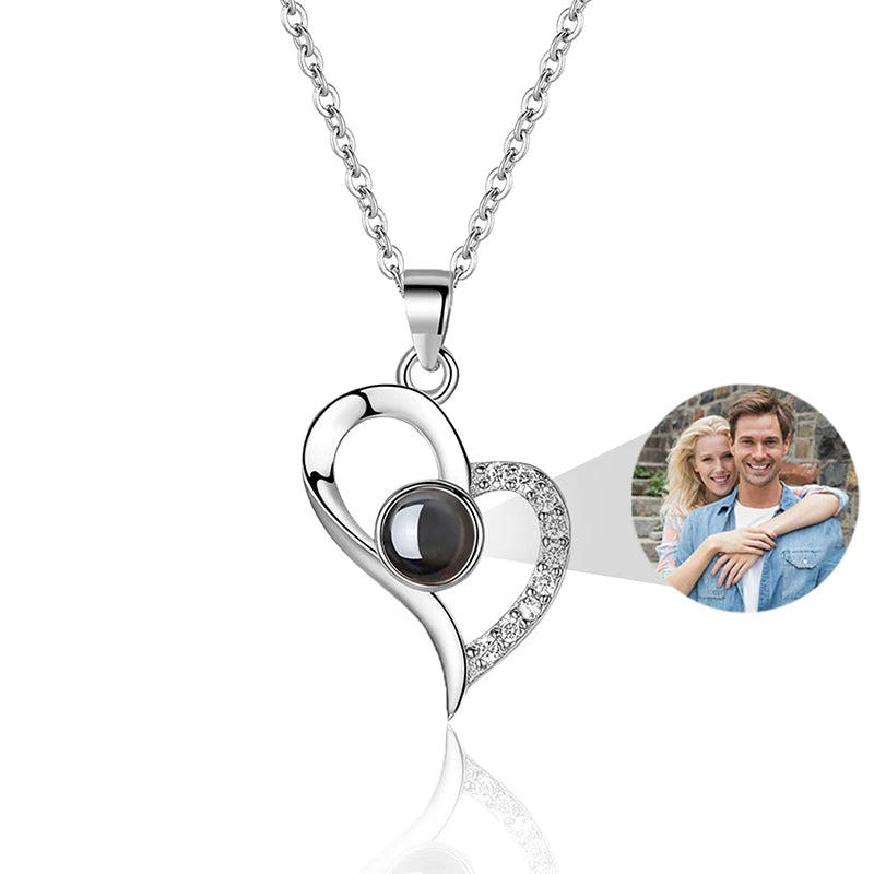 Custom Photo Necklace Projection Necklace with Picture Personalized Necklace Jewelry Gifts for Women-larkway tradelink