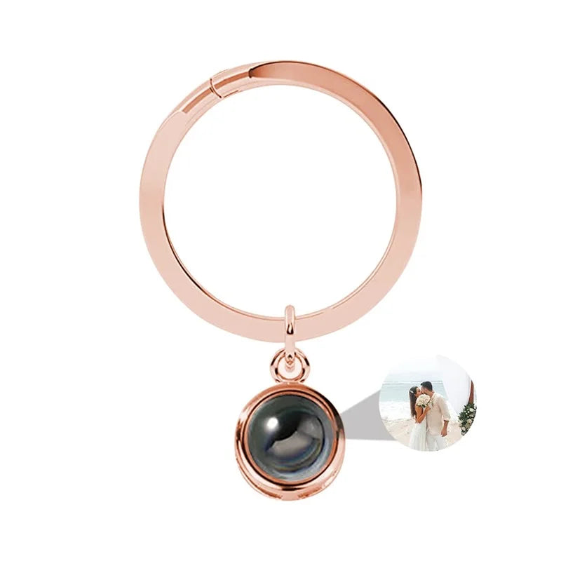 Personalized Photo Projection Keychain Custom Heart Photo Keyring Projection Keychain for Women Anniversary Memorial Gifts-larkway tradelink