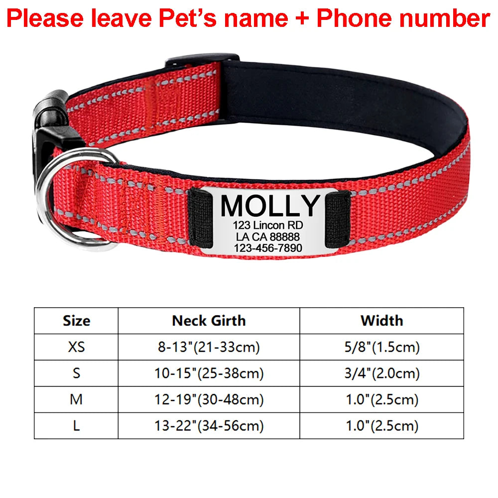 Custom Engraved Dog Collar Personalized Nylon Name ID for Pet-larkway tradelink
