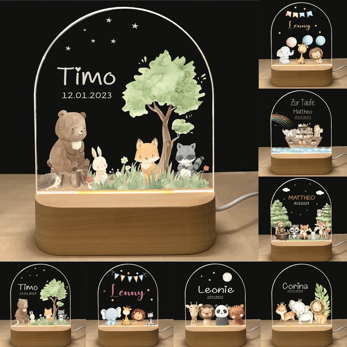 Personalized 3D Children Animal Lamp Custom First Name Night Light For Decoration Gift-larkway tradelink