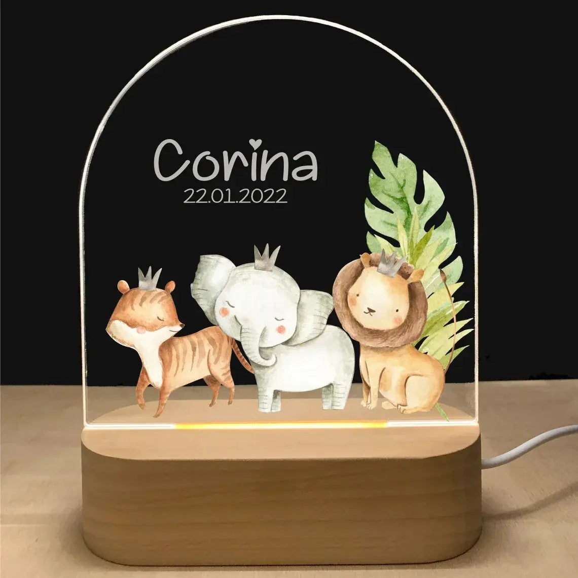 Personalized 3D Children Animal Lamp Custom First Name Night Light For Decoration Gift-larkway tradelink