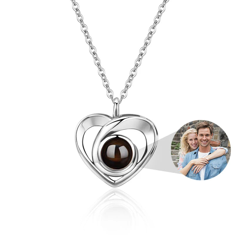 Custom Photo Necklace Projection Necklace with Picture Personalized Necklace Jewelry Gifts for Women-larkway tradelink