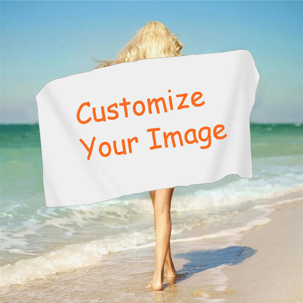 Custom Photo 3D Bath Beach Towel Personalized Picture Microfiber Outdoor Swimming Gifts Your Logo-larkway tradelink