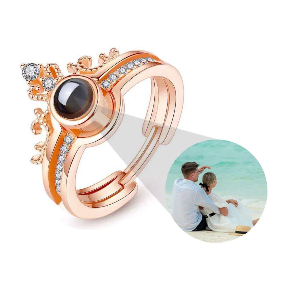 Pesonalized Photo Ring Custom Ring with Picture inside Customized Rings Gifts for Women Valentine's Day Birthday Anniversary-larkway tradelink