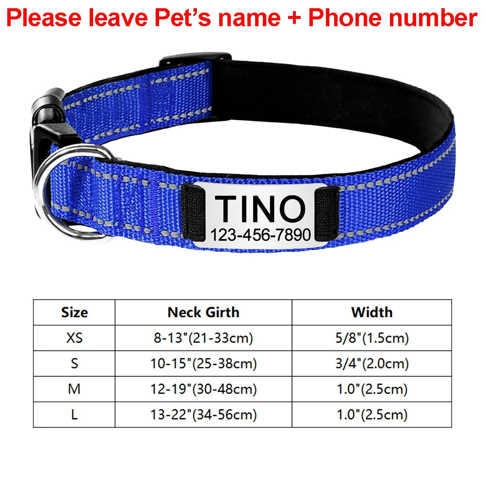 Custom Engraved Dog Collar Personalized Nylon Name ID for Pet-larkway tradelink