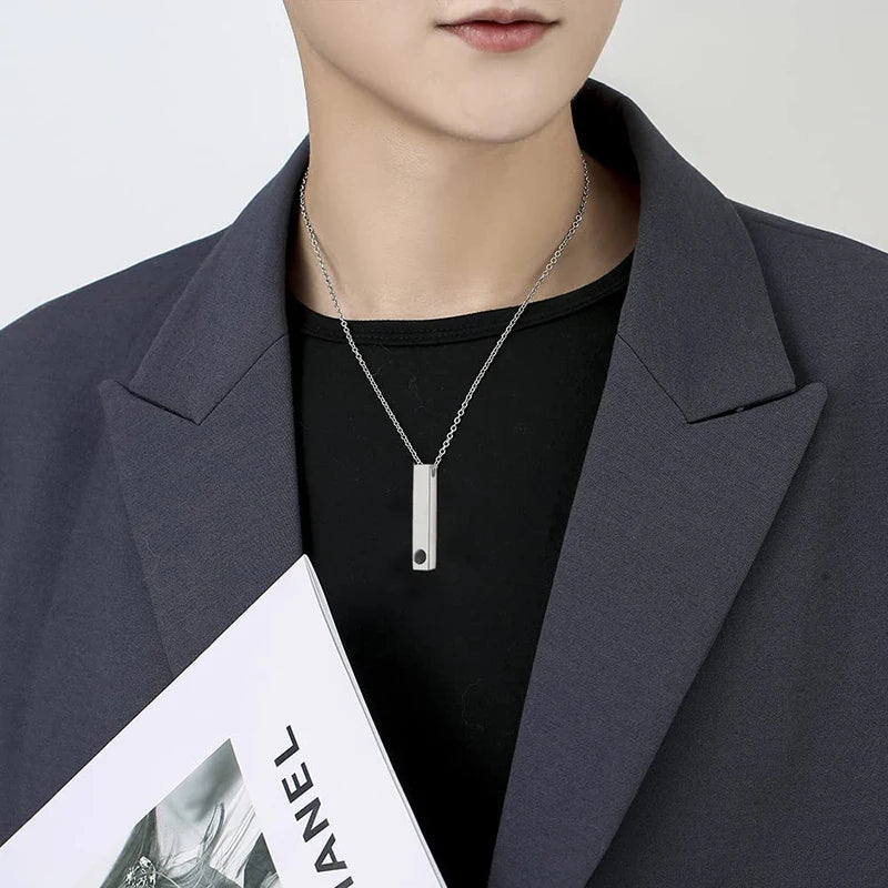 Custom Photo Projection Bar Necklace Picture Personalized Necklace Customized Photo Pendant Necklaces with Picture Jewelry Gift-larkway tradelink